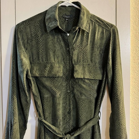 Rails Alix Python-Print Silk Tie-Waist Dress Size XXS - Picture 6 of 10